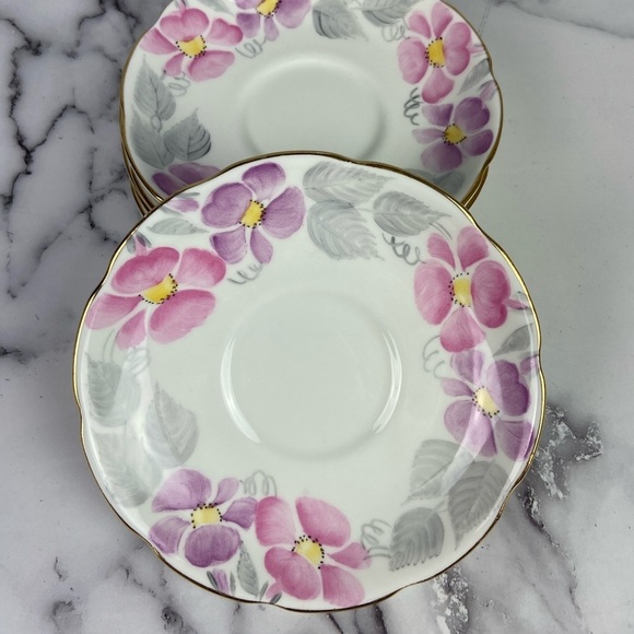 Coalport Bone China Vintage Floral Bread & Butter Plates: Set of 6 - Picture 8 of 9